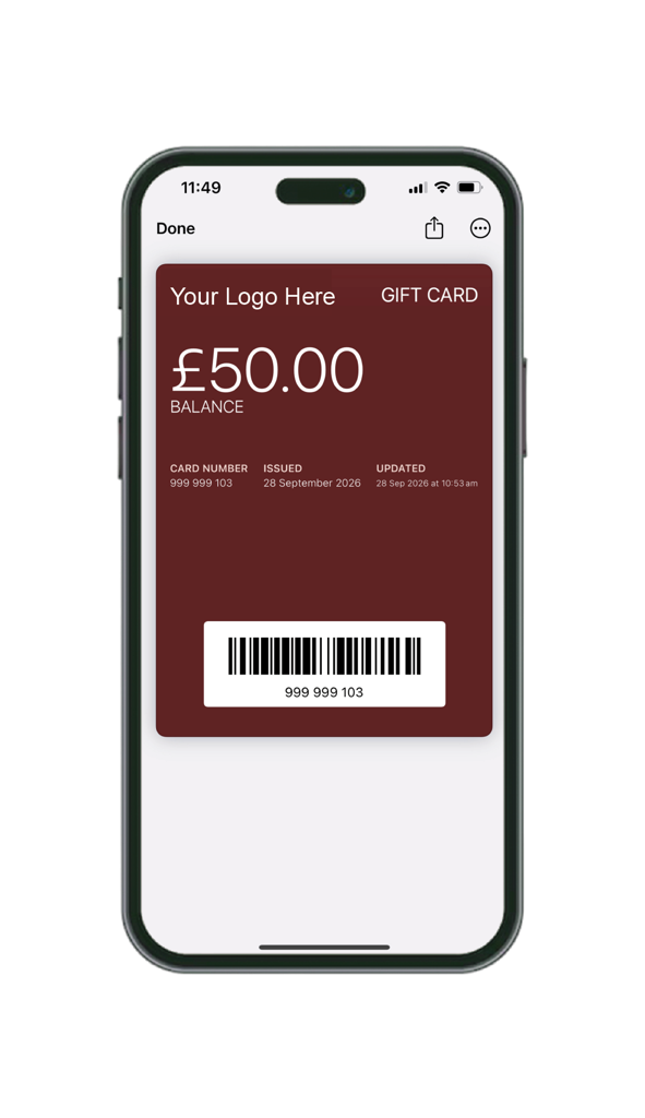 Digital Wallet Gift Card from the MYPOS Connect Platform
